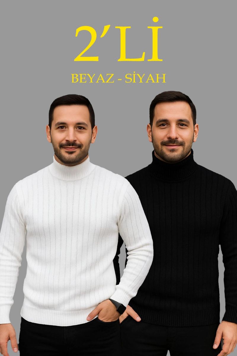 vlmrtr-8945_erkek-fitilli-triko-kazak-2-li-set-beyaz-siyah-regular-balikci-yaka-tam-bogazli-triko-seti-modeli-kazak-89512180-sw1030sh1545-2lxafje6.jpg Erkek Fitilli Kazak Tam Boğazlı Balıkçı Yaka Triko 2'li Set Beyaz-Siyah - Görsel 1