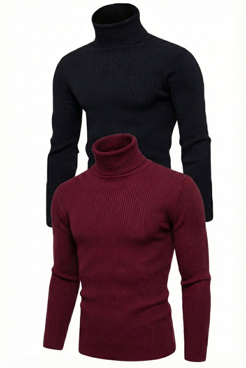 vlmrtr-9141_2-li-siyah-bordo-unisex-kaskorse-bogazli-full-likrali-fitilli-body-kazak-28373297-6ke5dc1m.jpg Erkek Kaşkorse Boğazlı Likralı Fitilli Slim Fit Body 2'li Set Siyah-Bordo - Görsel 1