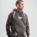 Baskılı Kapüşonlu Oversize 3 İplik Pamuklu SweatShirt Hoodie - Füme