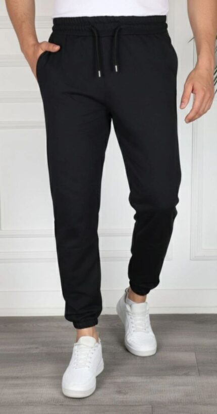 Jogger Eşofman Altı Cepli, Paça Lastikli , Spor Pantolon - Siyah