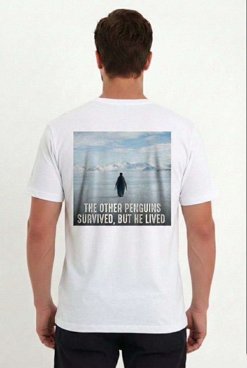 vlmrtr-9376_697b4b6e29cd8-20934526-sw1696sh2528-2v4zrt8u.jpg Erkek T-Shirt Penguen Baskılı Bisiklet Yaka Kısa kol yazlık Tişört - Beyaz - Görsel 1