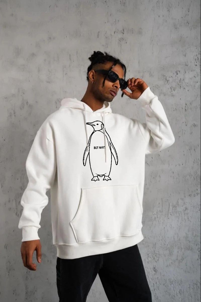 vlmrtr-9389_697b7c9d904b3-20657346-sw800sh1200-2v5t2sfj.jpg Erkek Nihilist Penguen Baskılı 3 İplik Pamuklu Kapüşonlu Sweatshirt Hoodie Beyaz - Görsel 1