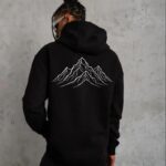 Erkek Nihilist Penguen Baskılı 3 İplik Pamuklu Kapüşonlu Sweatshirt Hoodie Siyah