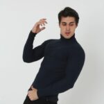 Fitilli Kaşkorse Kumaş Boğazlı Full Likralı Slimfit Body - Siyah