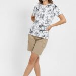 Dinozor Dijıtal ön ve arka Baskılı T-Shirt Bisiklet Yaka T-Shirt - Beyaz