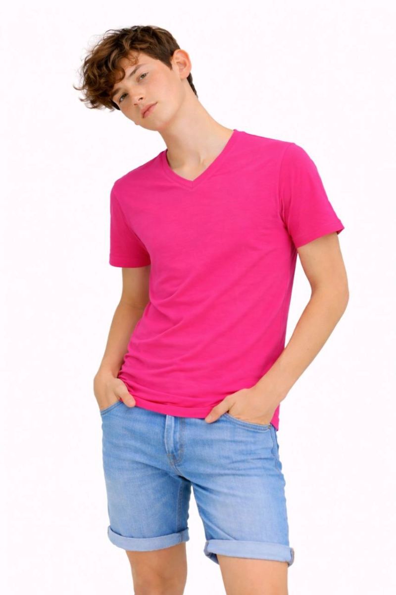 vlmrtr-9561_6997066a6a2ea-63636274-sw853sh1280-2fjlcehm.jpg Genç Erkek Çocuk V Yaka Tişört Model - Pembe - Görsel 1